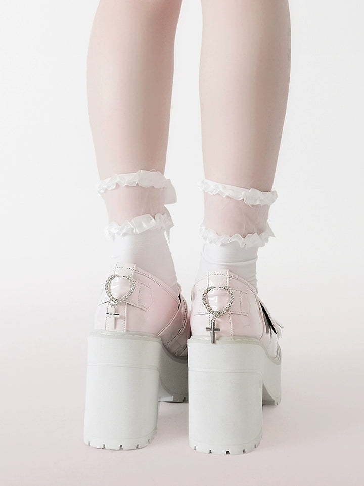 Jirai Kei Platform Shoes Ryousangata High Heels Loafer Shoes 40098:655876