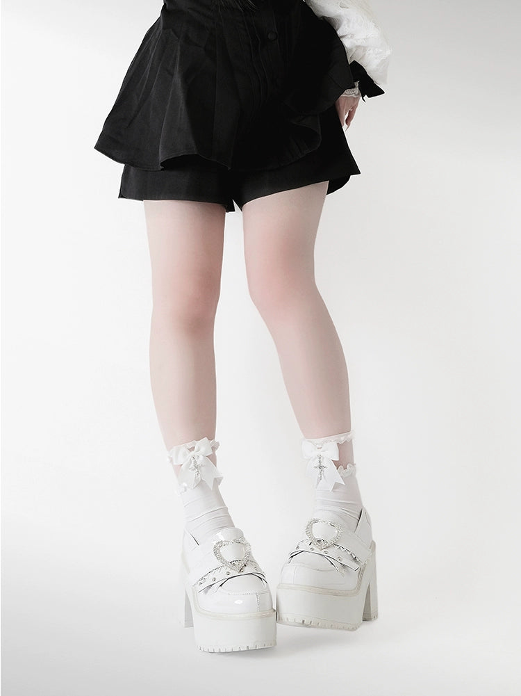 Jirai Kei Platform Shoes Ryousangata High Heels Loafer Shoes 40098:655866