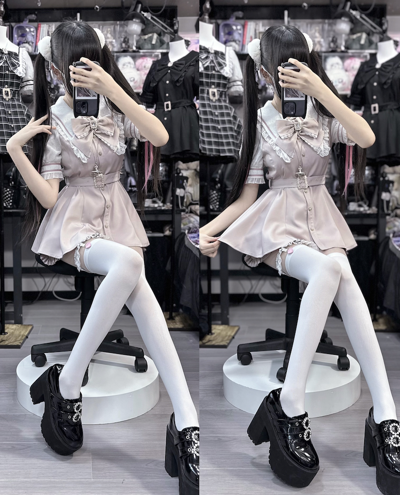 Jirai Kei Dress And Shorts Waist-cinching Set Up 37548:563518