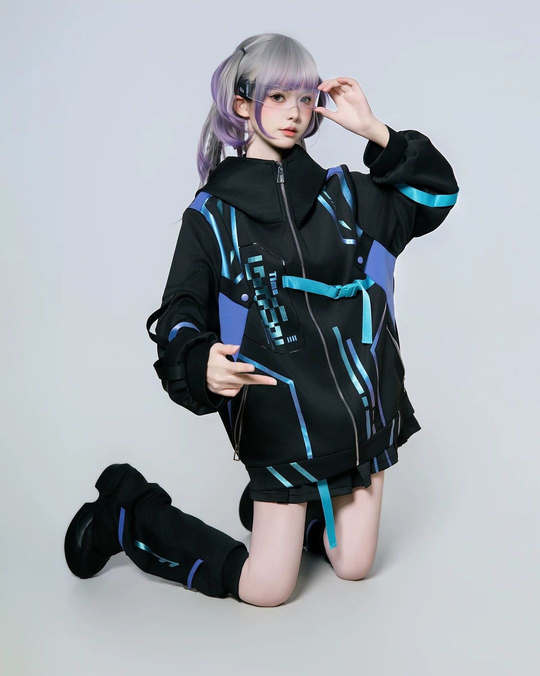 Cyberpunk Fashion, Unisex Jacket and Skort Set 44425:810185