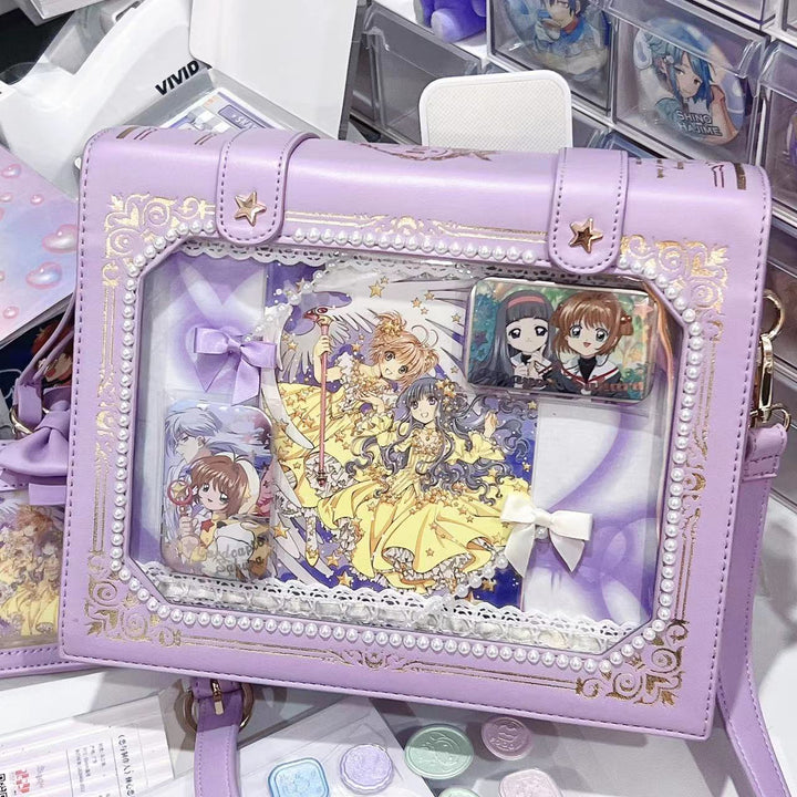 Kawaii Ita Bag Vintage Collegiate Magic Book Cross Bag (Purple) 21902:331684