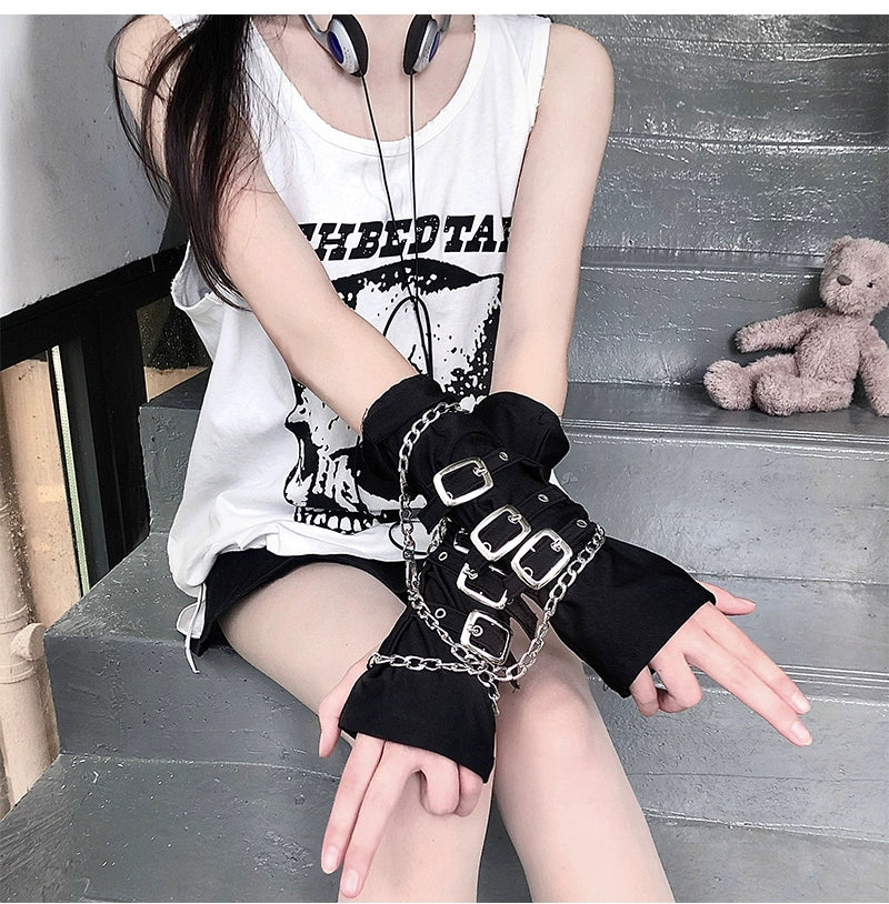 Gyaru Fashion Hand Cuff Punk Arm Sleeves Multicolores 36516:516462