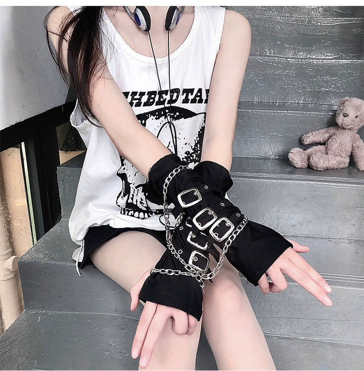 Gyaru Fashion Hand Cuff Punk Arm Sleeves Multicolores 36516:516462