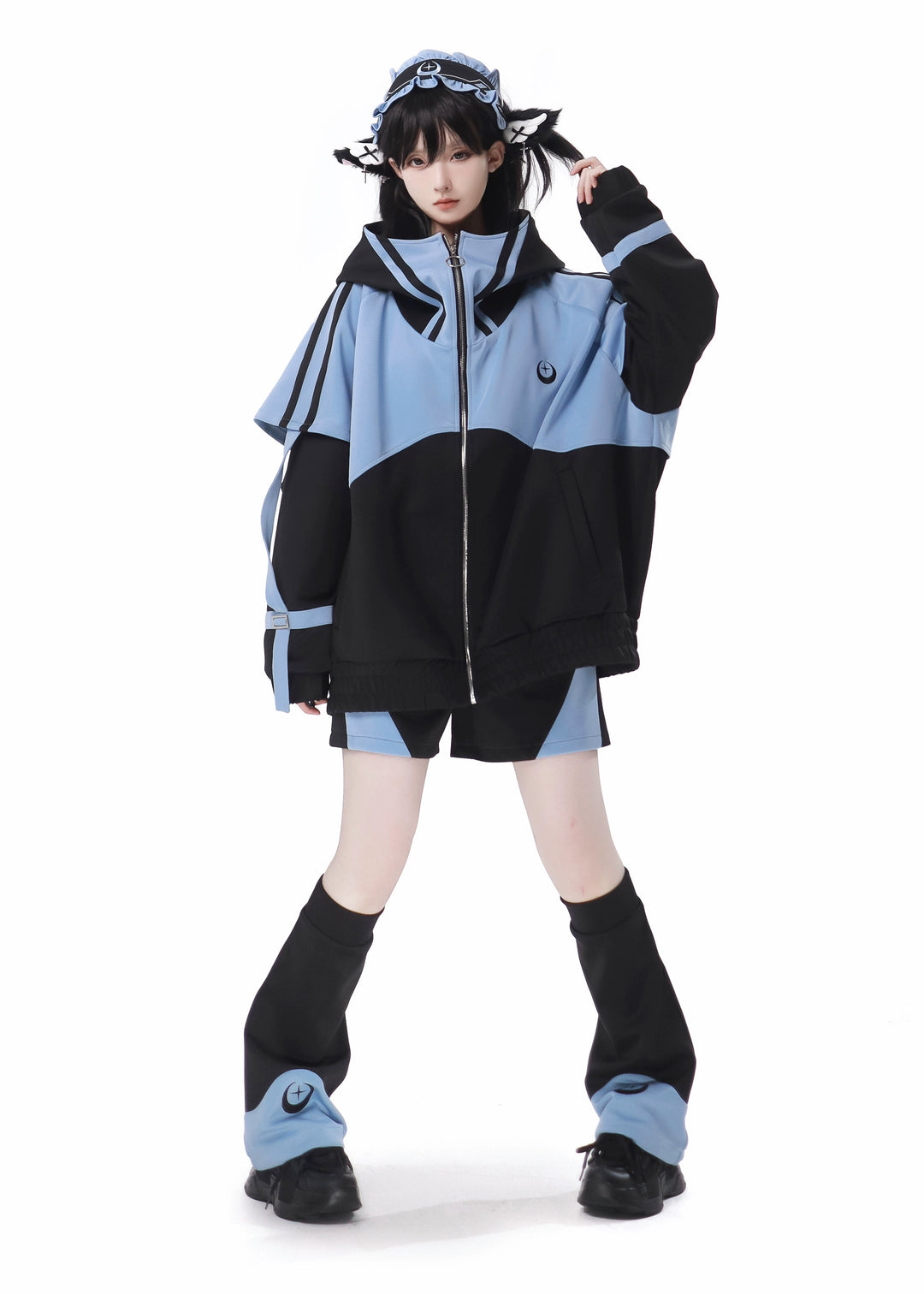 Subcul Jirai Kei Outfit Set With Moon & Star Print 34496:465558
