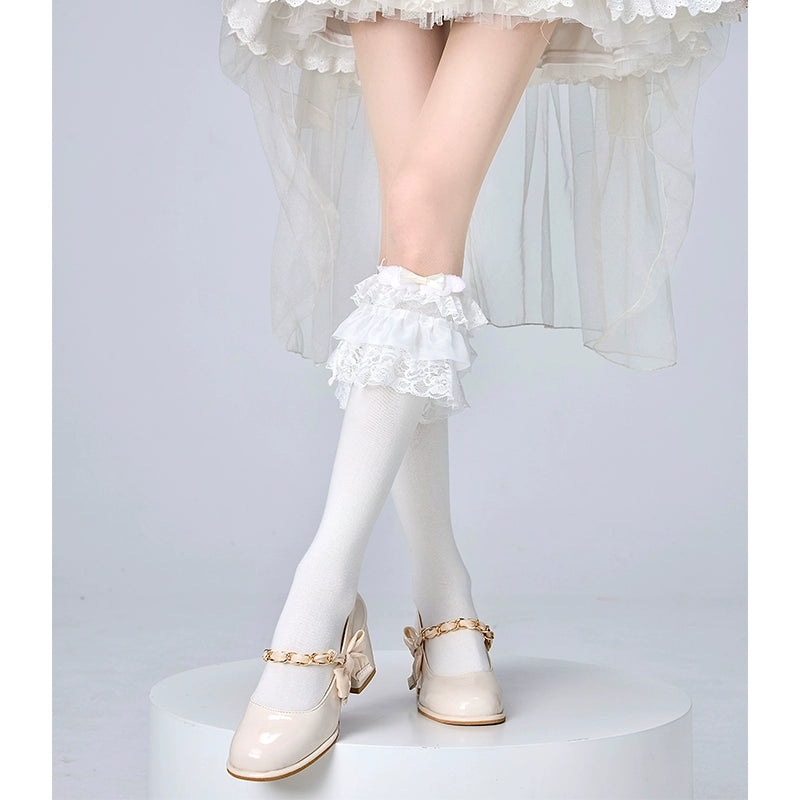 Lolita Calf Socks With Bows And Wings (F) 36532:536006