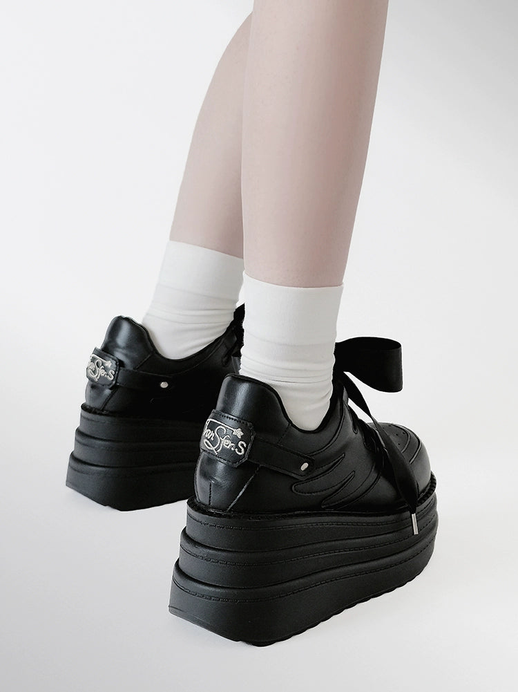 Jirai Kei Platform Shoes Round-toe Sneaker Shoes 40090:678496
