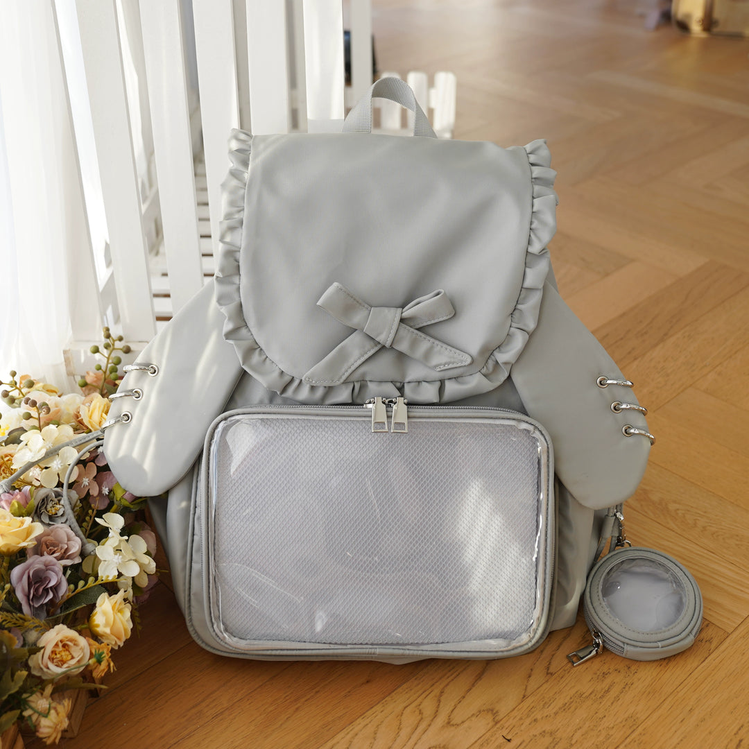 Kawaii Ita Bag Dual-Shoulder Backpack Bunny Ear Bag (Grey) 40110:670292