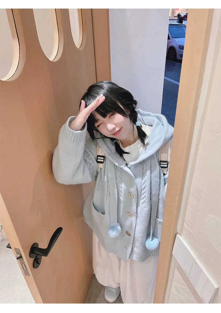 Kawaii Oversized Cardigan Sweater Coat Multicolor 22652:345796