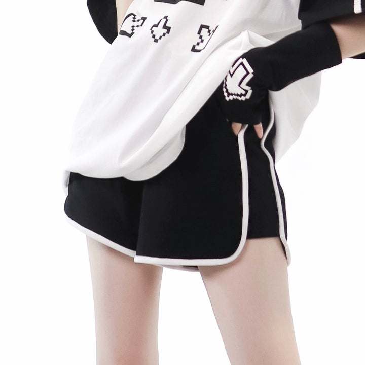 Tech Printed Tenshi Kaiwai T-Shirt & Shorts With Side Pocket (L M) 22478:336056