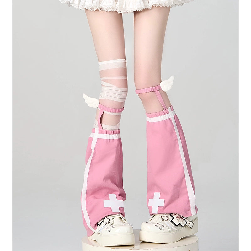 Tenshi Kaiwai Leg Warmers Leg Sleeves Knee Socks (Pink) 38252:582400