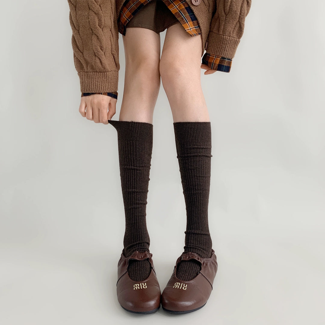 Japanese Style Solid Socks, Calf and Over-knee Styles 44076:795776