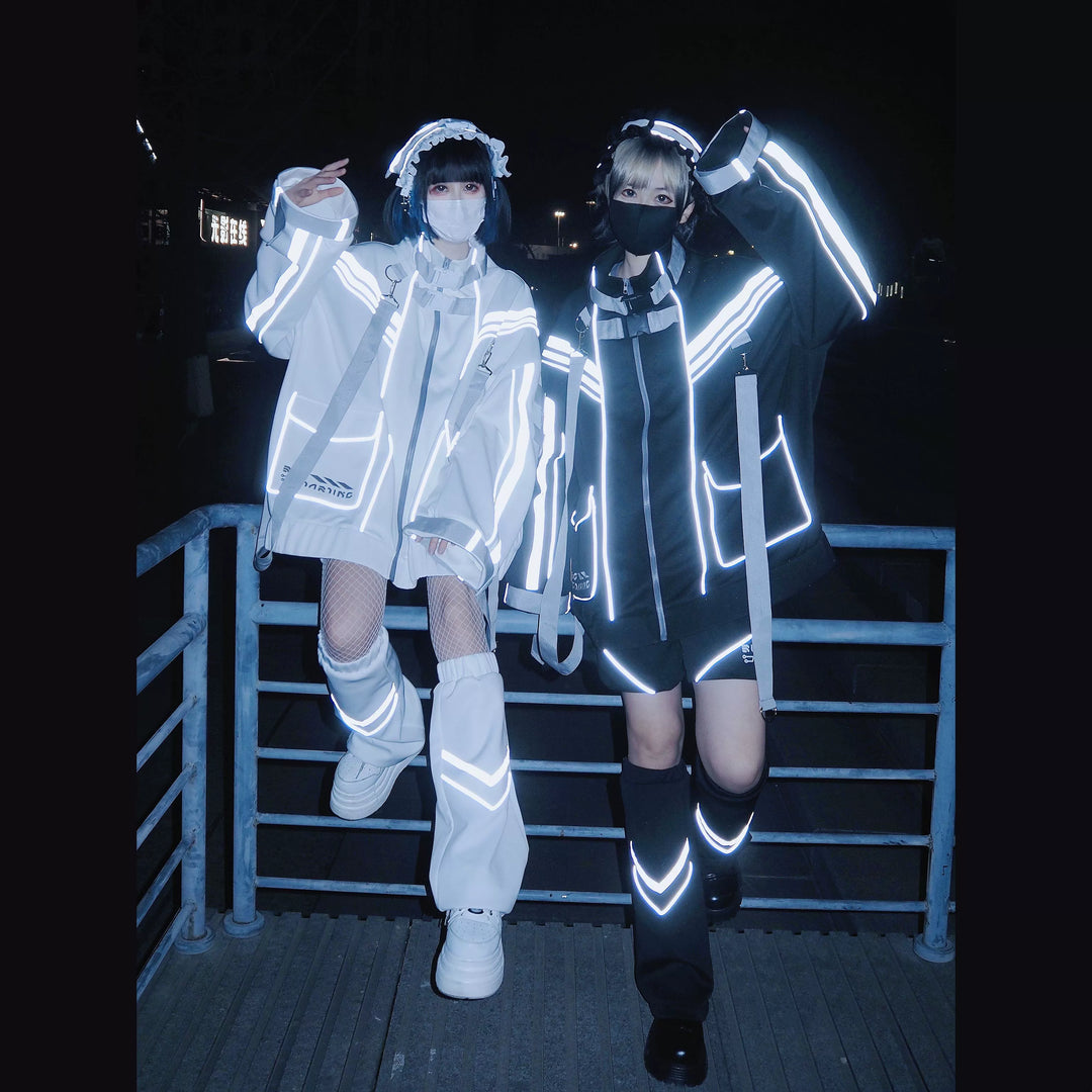 Plus Size Punk Couple Jacket Set, Oversized Style 35440:493420