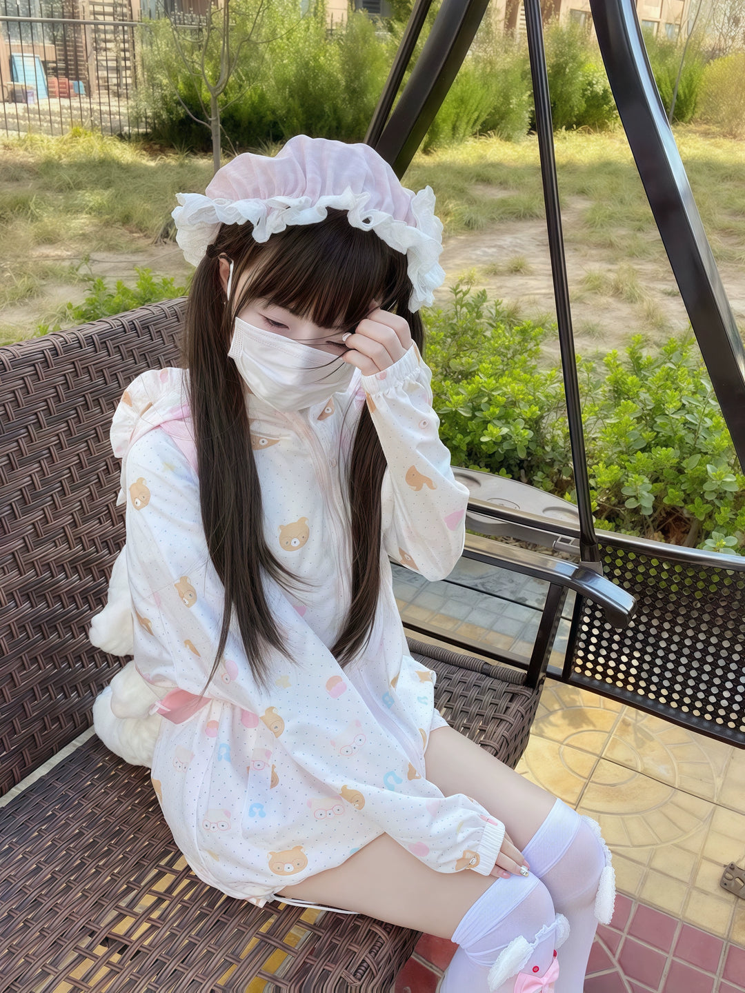 Kawaii Hooded Sunscreen Jacket with Cat Ears & Animal Prints 42905:759077