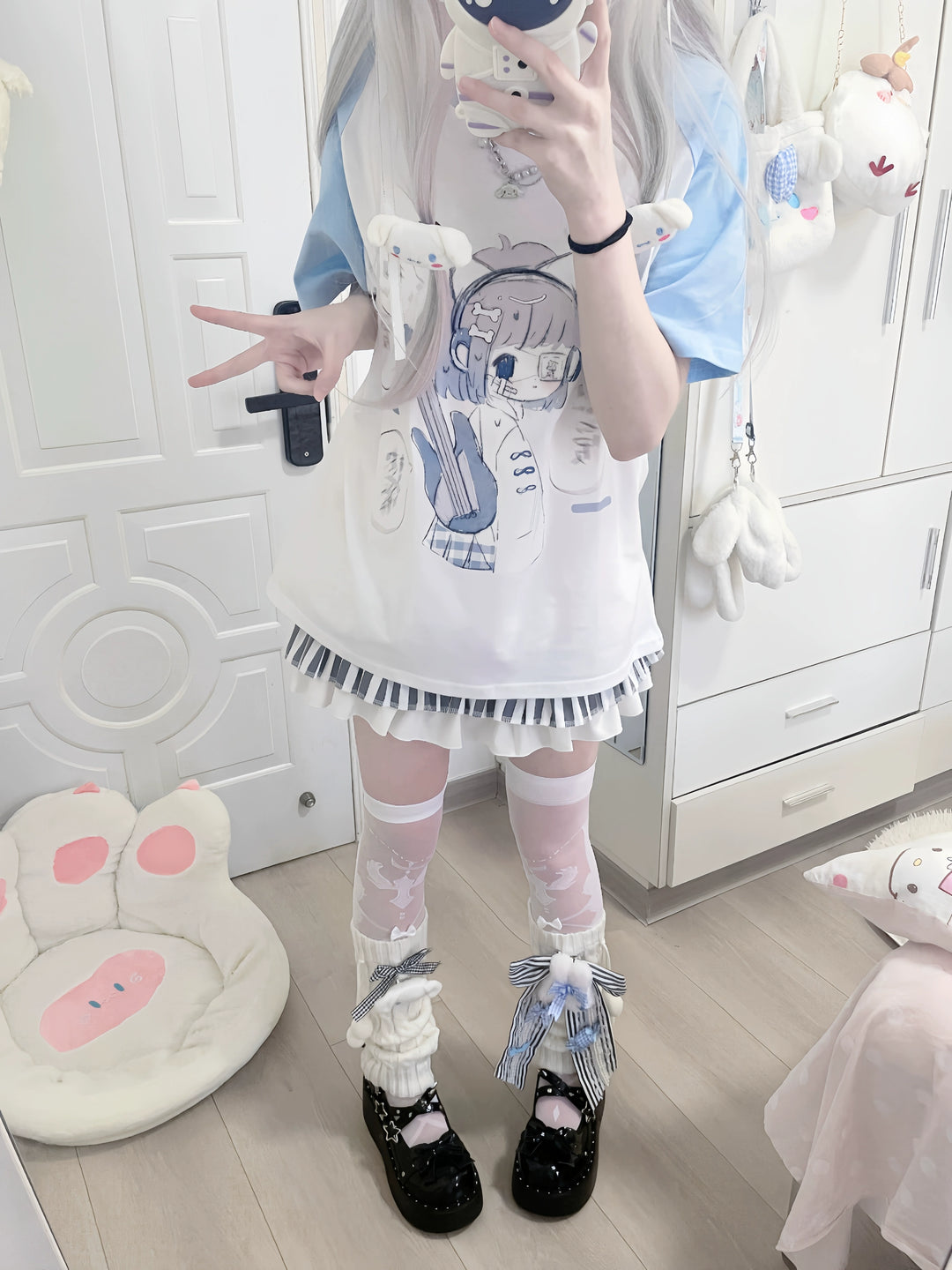 Tenshi Kaiwai Shirt Short-sleeved shirt Subculture Anime Top 37610:614210