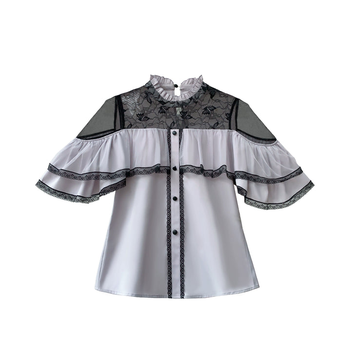 Black Maxi Jirai Kei Skirt, Purple Cape Blouse (L M S XL) 43111:766063