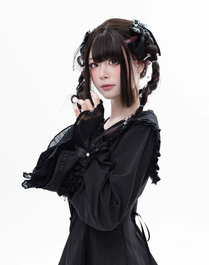 Jirai Kei Hime Sleeves Dress, Pocketed Shorts 44215:808514