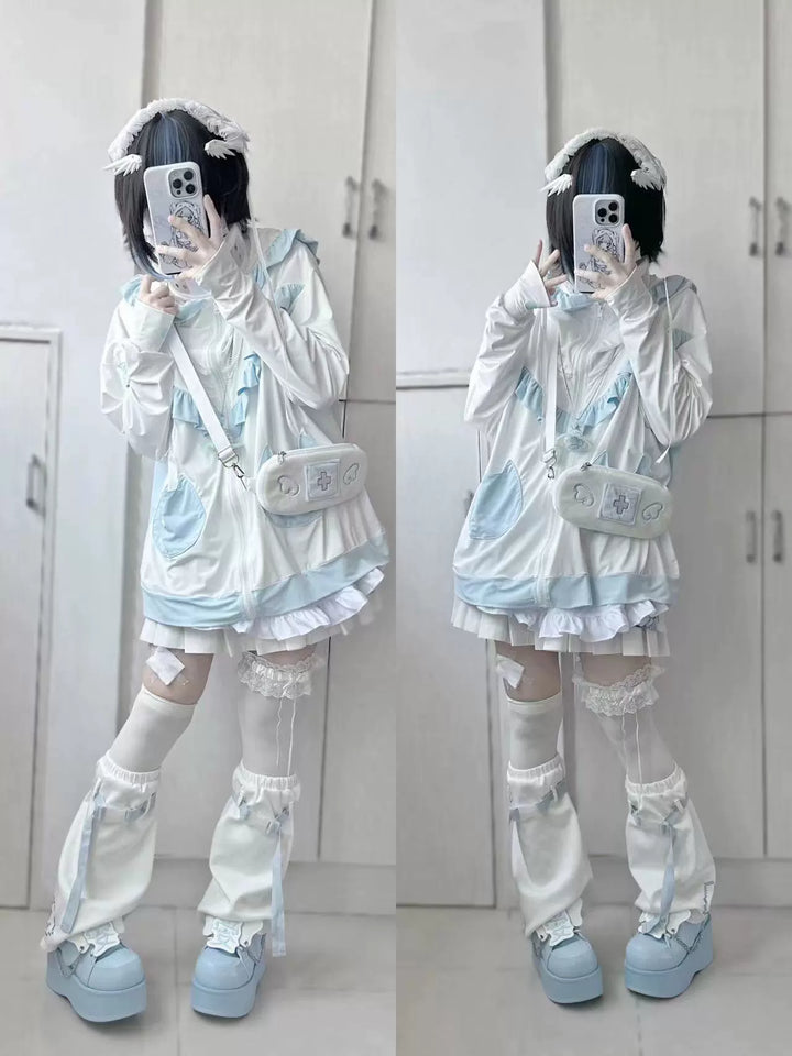 UPF50+ Tenshi Kaiwai Hooded Sunscreen Shirt With Cat Ear 37698:570750