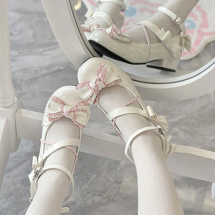 Sweet Lolita Round-toe Shoes with Low Heel and Bow Details (34 35 36 37 38 39 40 41) 42555:744993