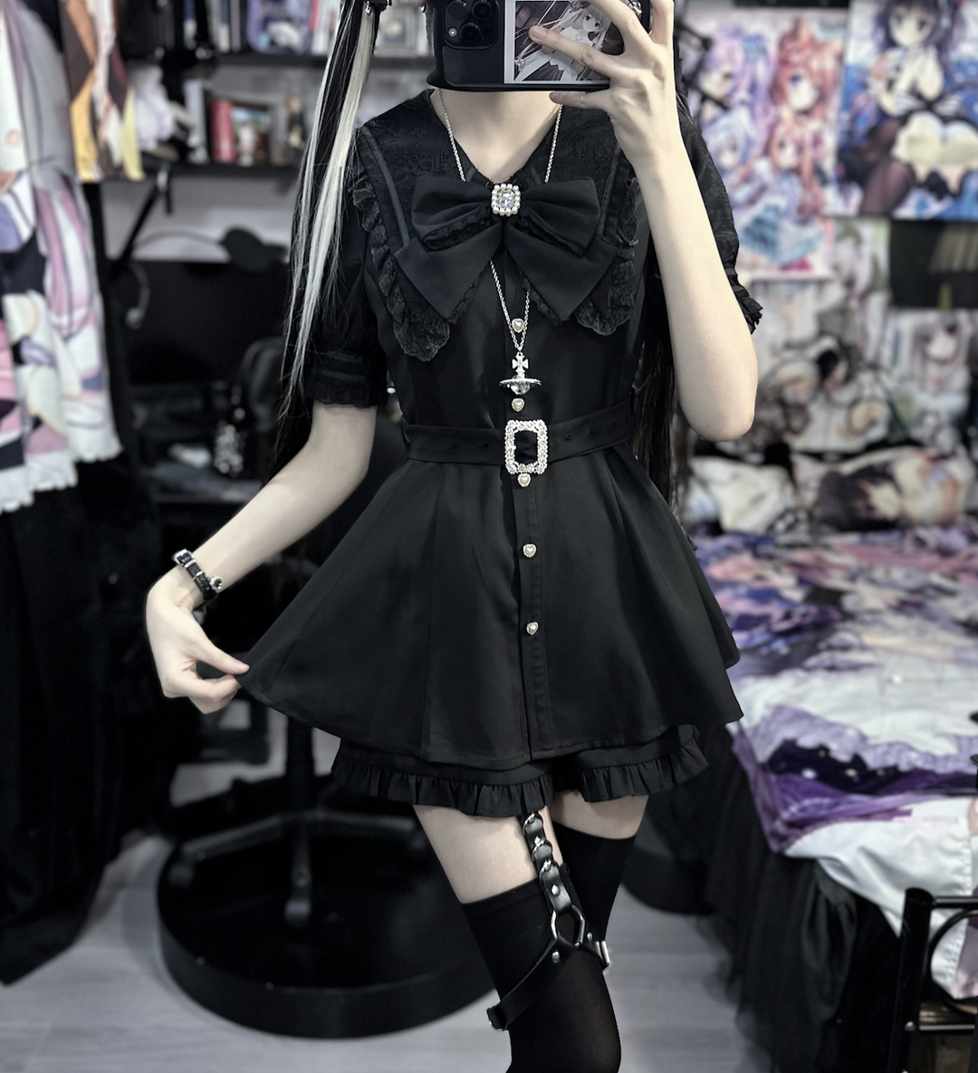 Jirai Kei Dress And Shorts Waist-cinching Set Up 37548:563482