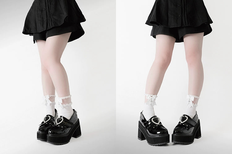 Jirai Kei Platform Shoes Ryousangata High Heels Loafer Shoes 40098:655872