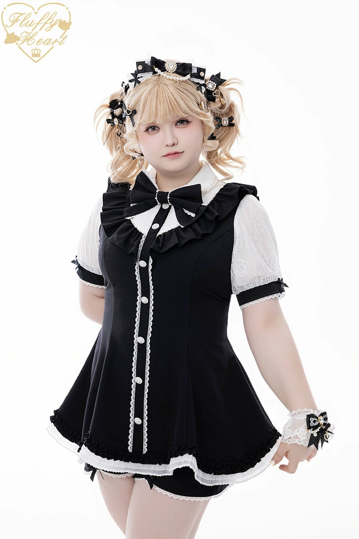 Lace-Sleeved Ryousangata Set Up, Large Bow Brooch 43448:776995