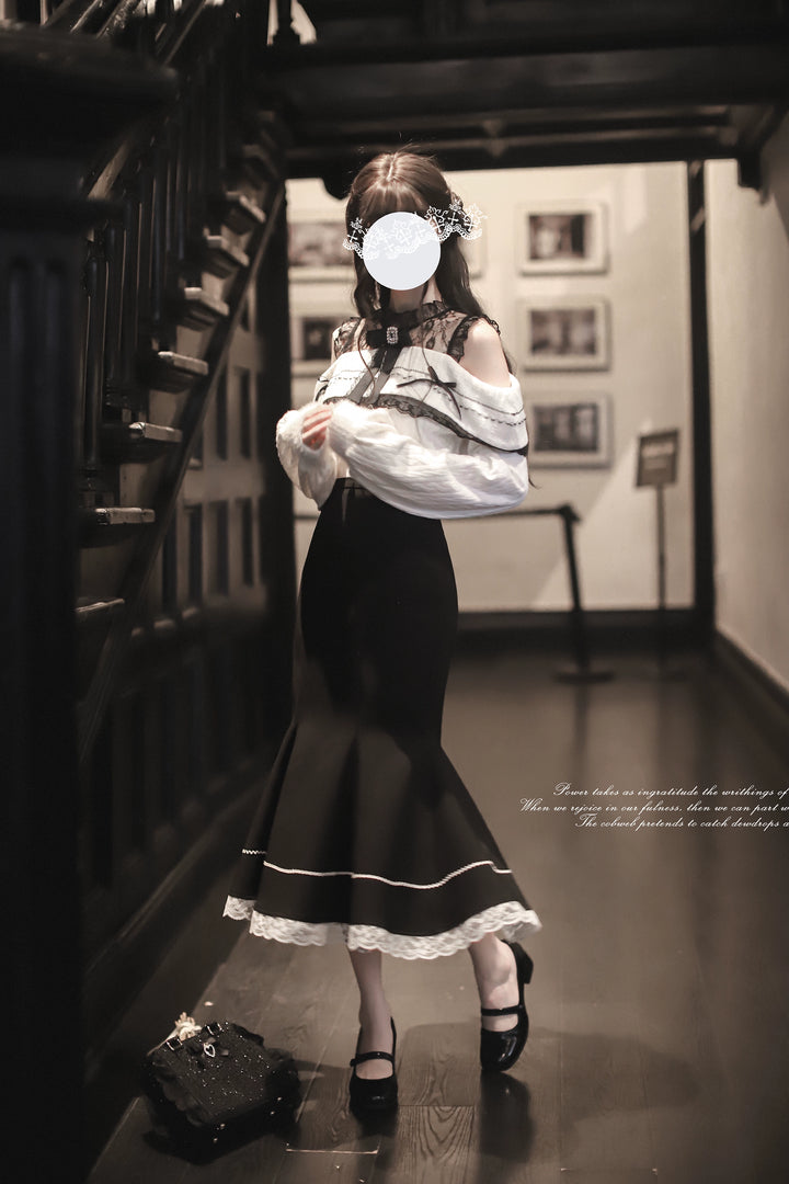 Seiso Kei Open Shoulder Outfit, Mermaid Skirt 43884:789617