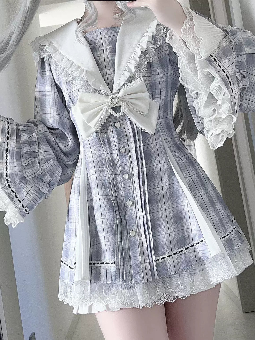 Jirai Kei Hime Sleeves Dress, Pocketed Shorts (2XL L M S XL) 44215:818980