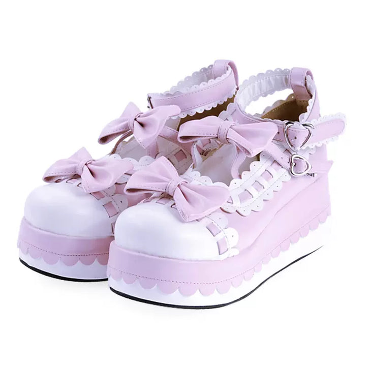 Lolita Shoes Platform Shoes With Bows And Laces 31792:568634