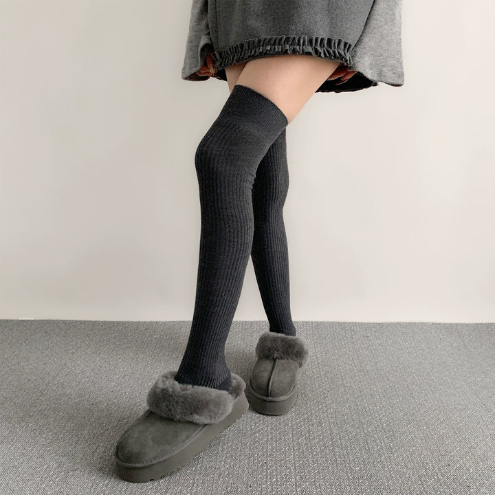 Japanese Style Solid Socks, Calf and Over-knee Styles 44076:795805