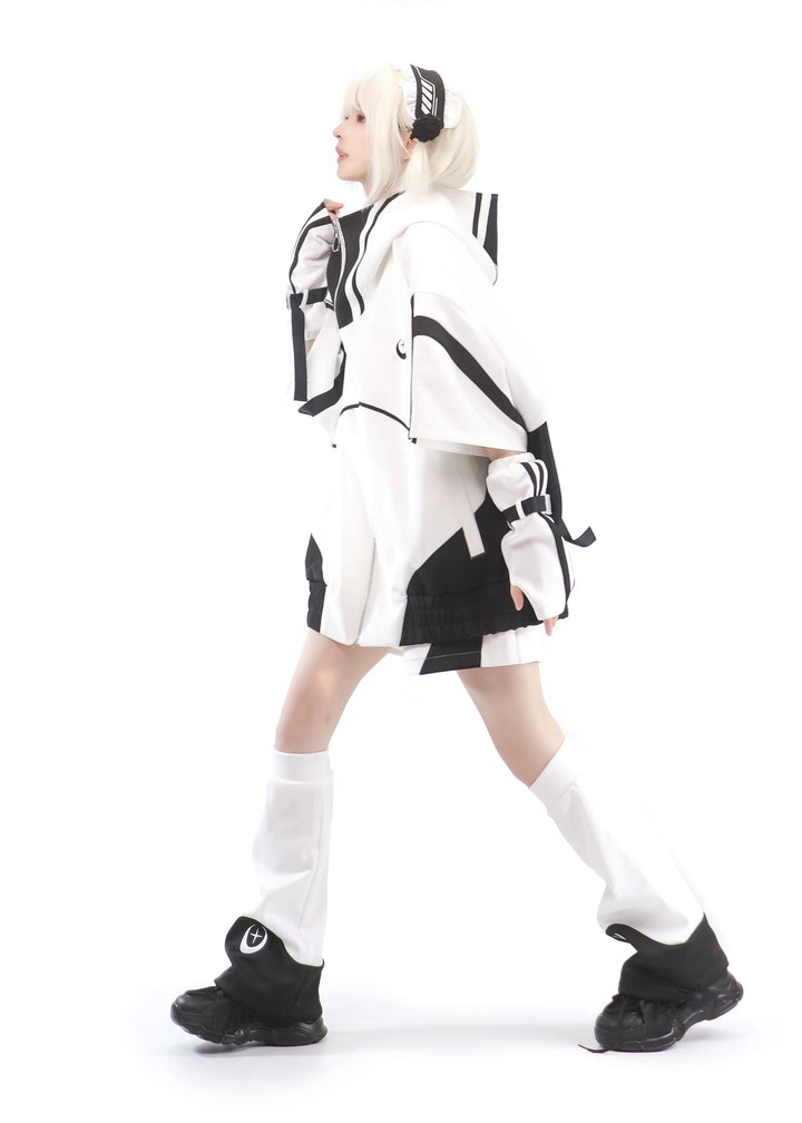 Multicolor Tenshi Kaiwai Jacket Set, Pockets, Zipper 29164:357034