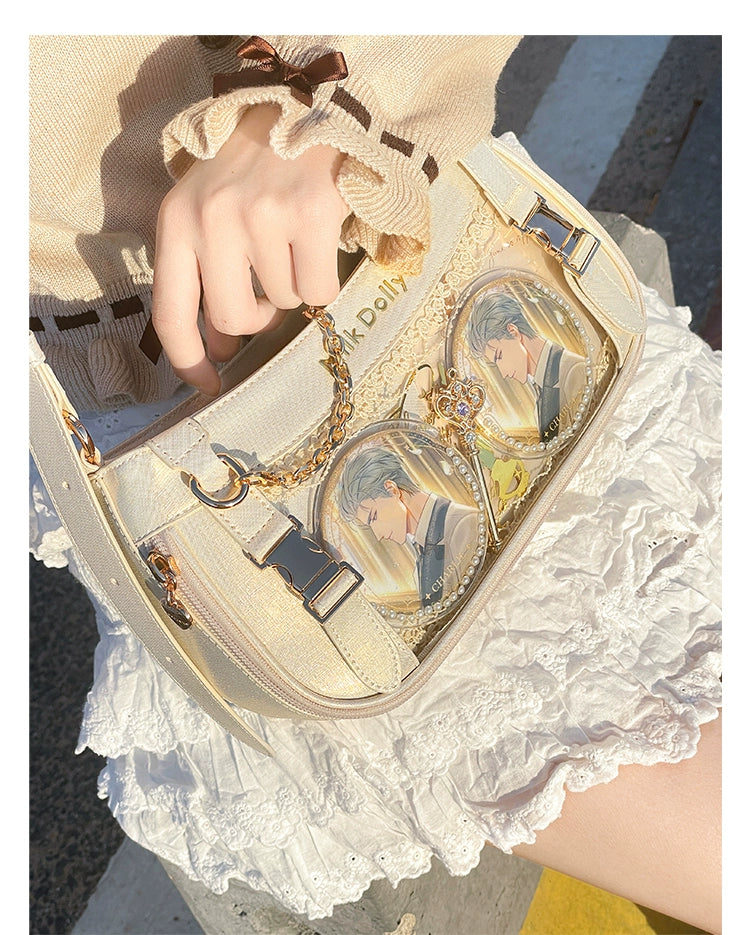 Y2K Style Ita Bag, Clear Window & Detachable Chain 43228:772302