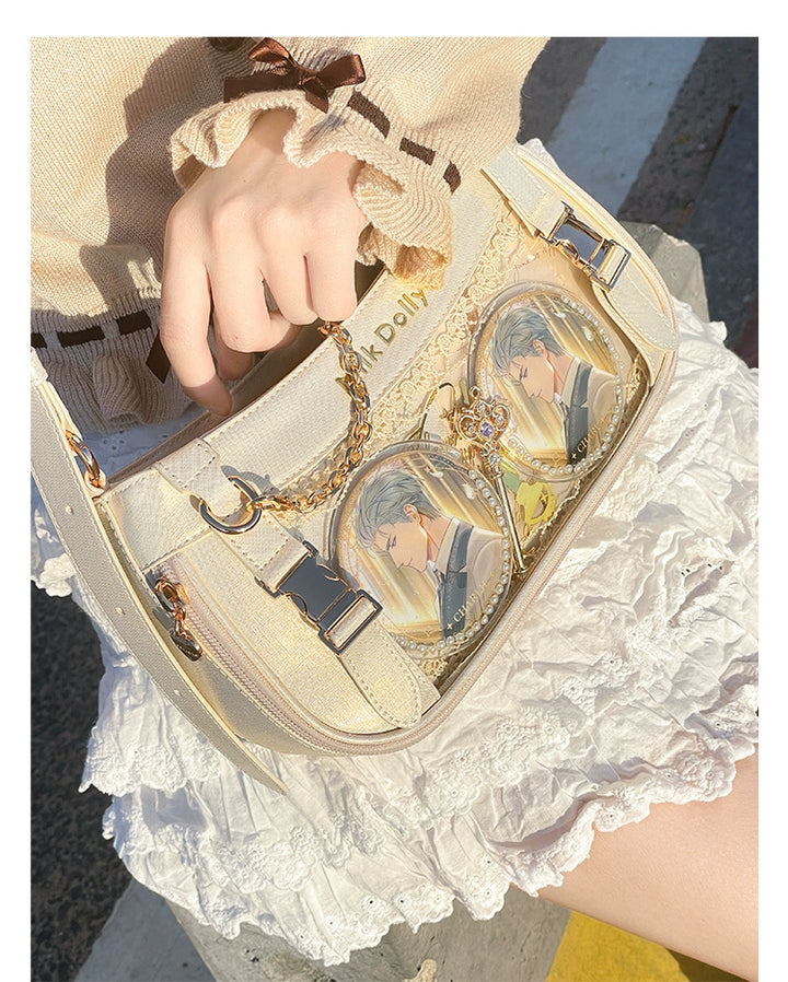 Y2K Style Ita Bag, Clear Window & Detachable Chain 43228:772302