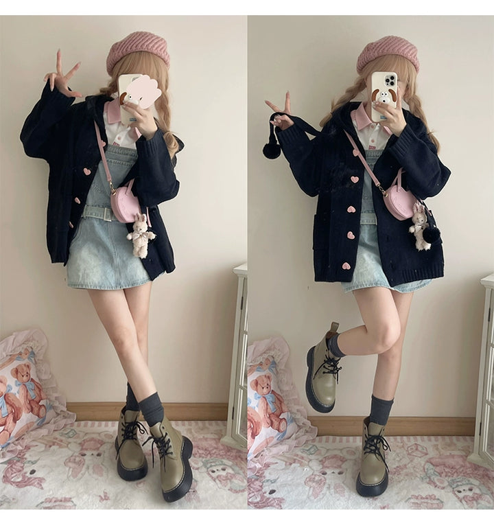 Kawaii Oversized Cardigan Sweater Coat Multicolor 22652:345742