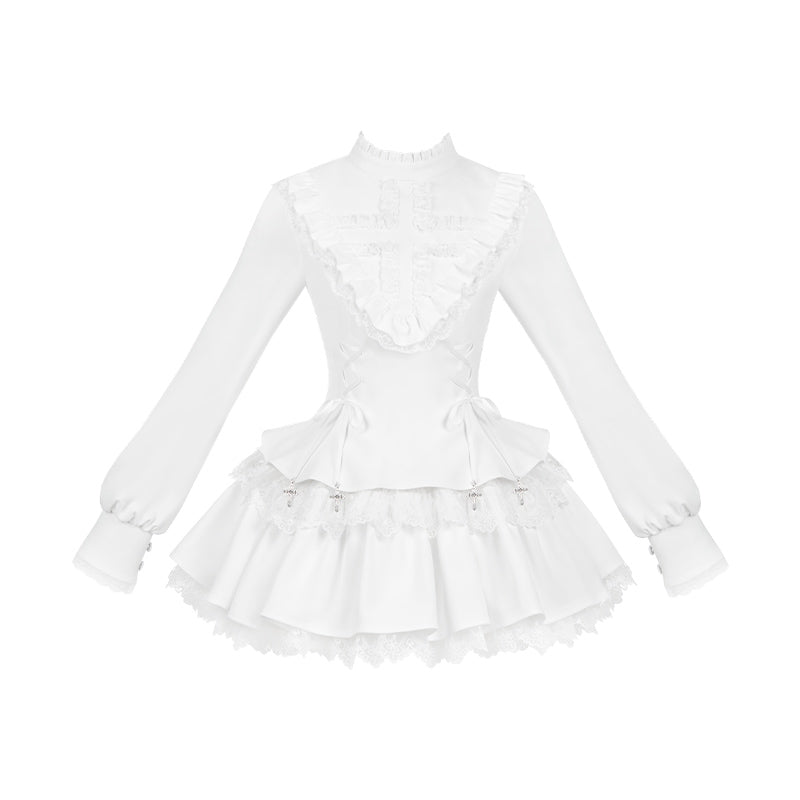 Ruffle Jirai Kei Dress | Shorts | Plush Doll Bag Each Sold Separately (L M S) 42490:741957