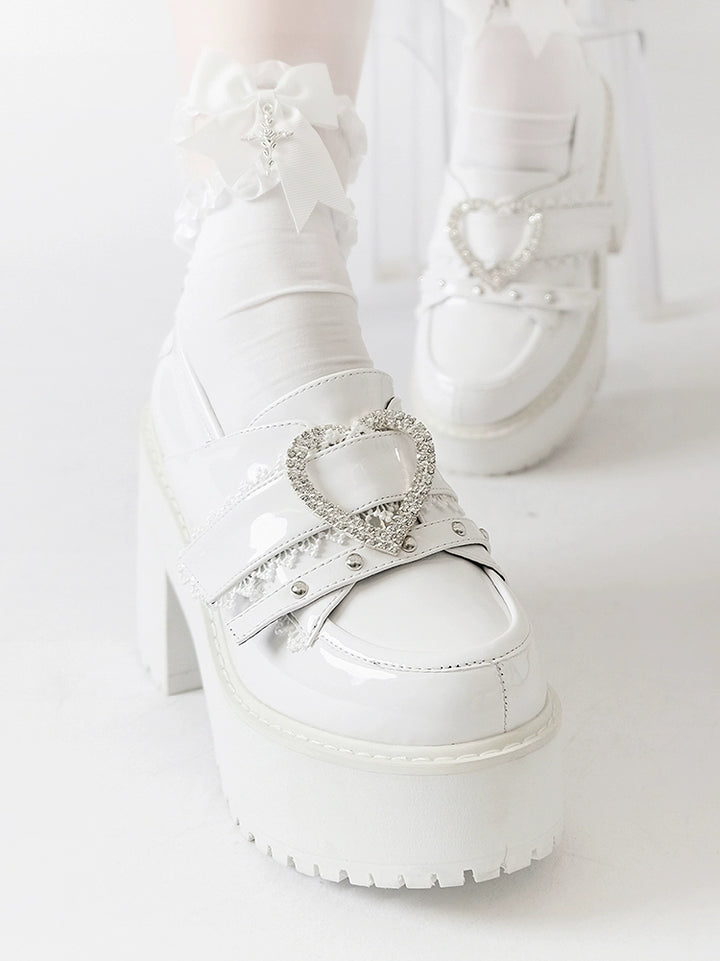 Jirai Kei Platform Shoes Ryousangata High Heels Loafer Shoes 40098:655844