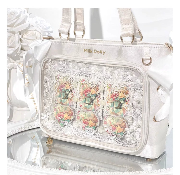 Satin Ita Bag, Clear Window & Detachable Ribbon Bow 43227:771929