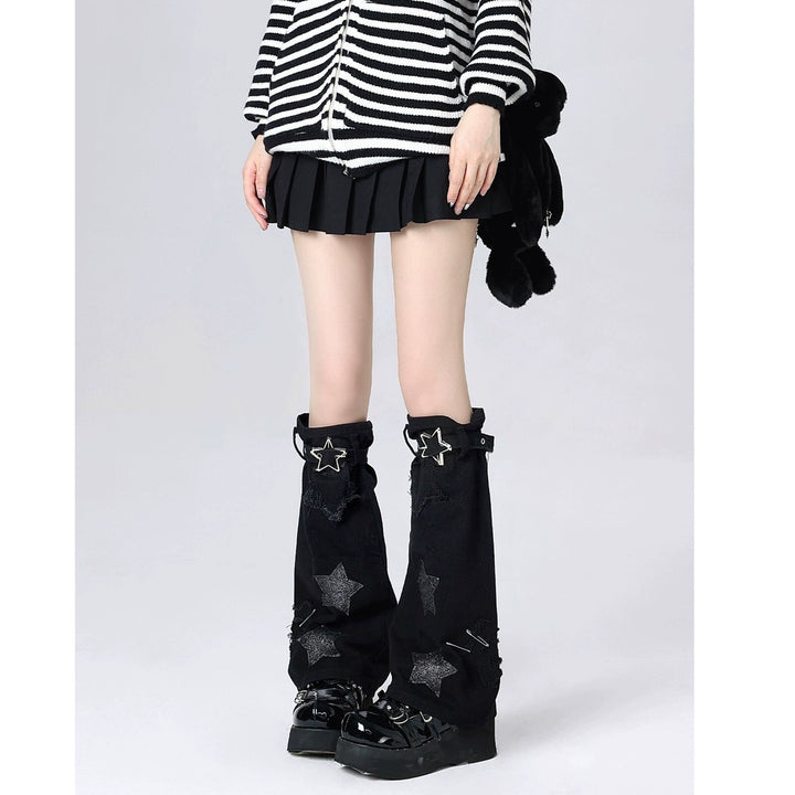 Y2K Mid-Calf Socks Leg Warmers Punk Leg Covers 38024:605116