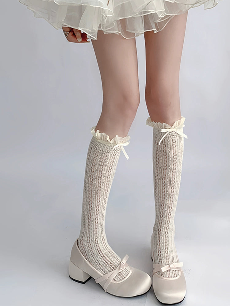 Lightweight Lolita Socks, Scrunchy Ankle/Mid-Calf 2-in-1 43226:771854