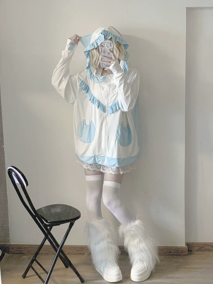 UPF50+ Tenshi Kaiwai Hooded Sunscreen Shirt With Cat Ear (F) 37698:570766