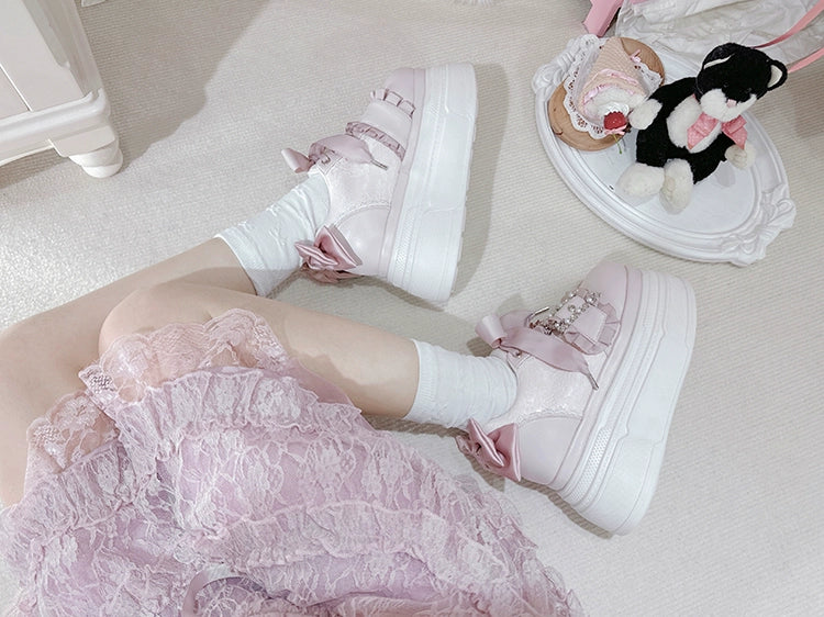 Ryousangata High Platform Shoes, Satin Bow 43688:783031