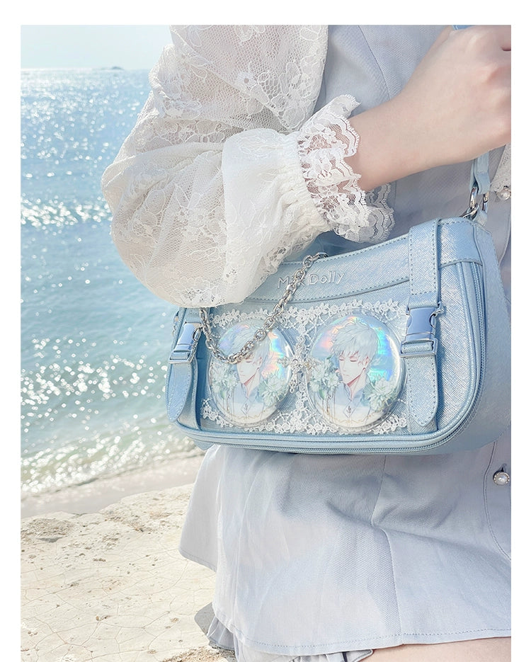 Y2K Style Ita Bag, Clear Window & Detachable Chain 43228:772304