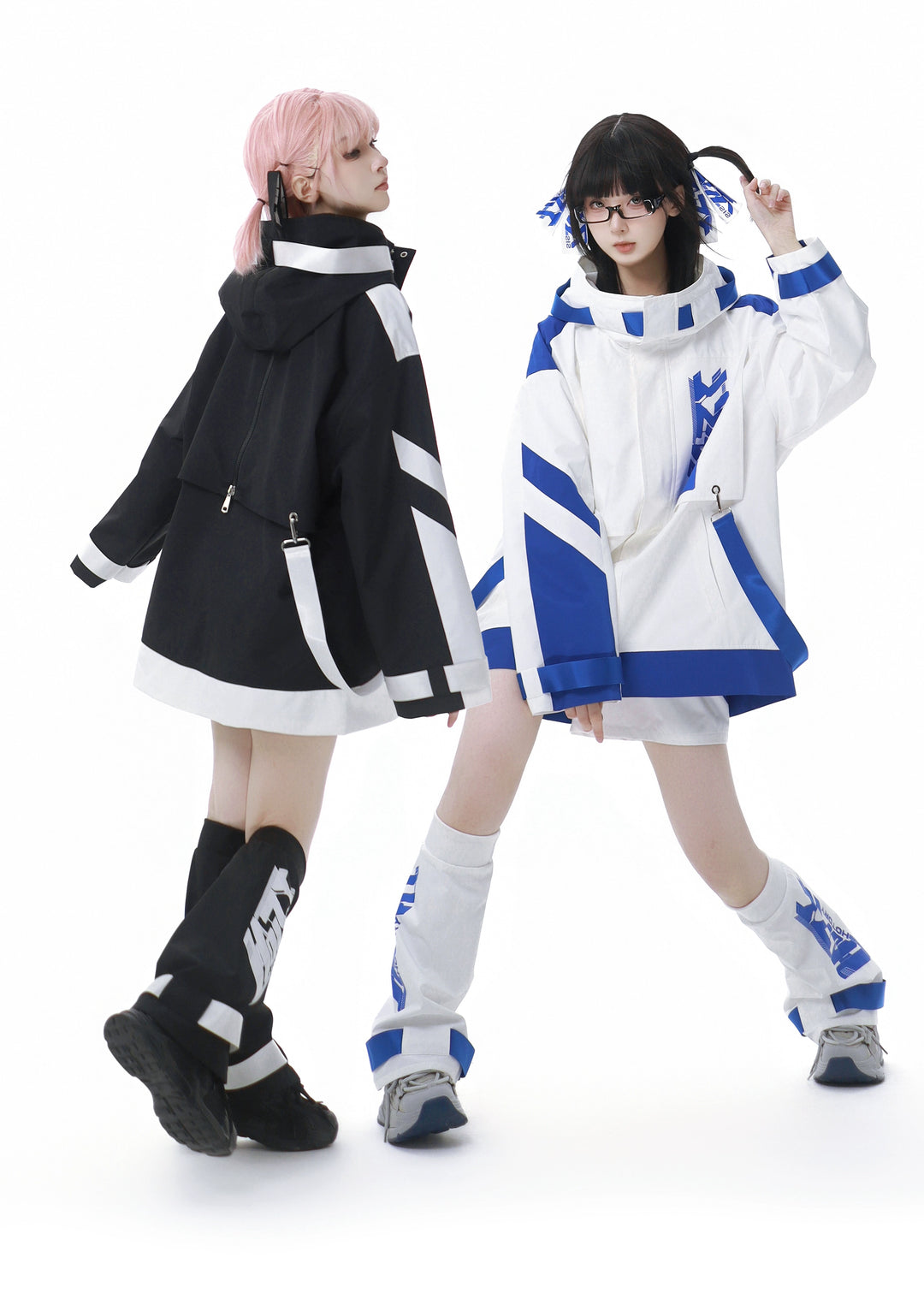Tenshi Kaiwai Suit Hooded Windbreaker Shorts Set 40084:654366