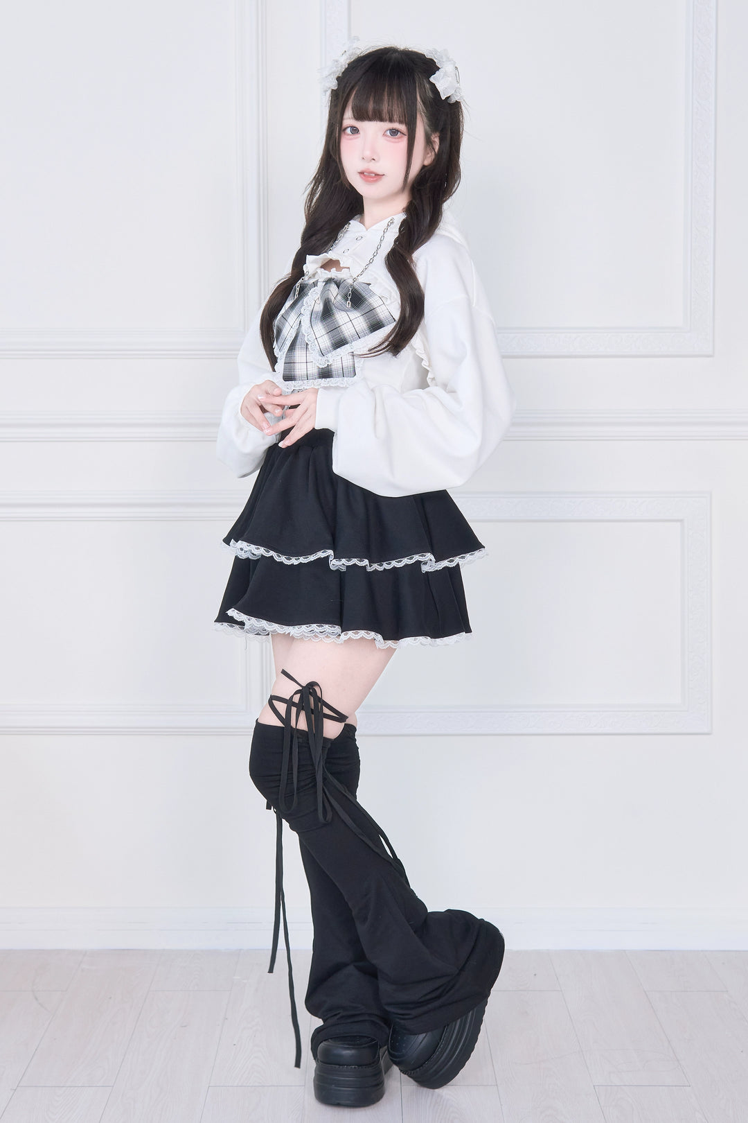 Jirai Kei Hooded Bolero, Camisole With Large Bow 44118:796671