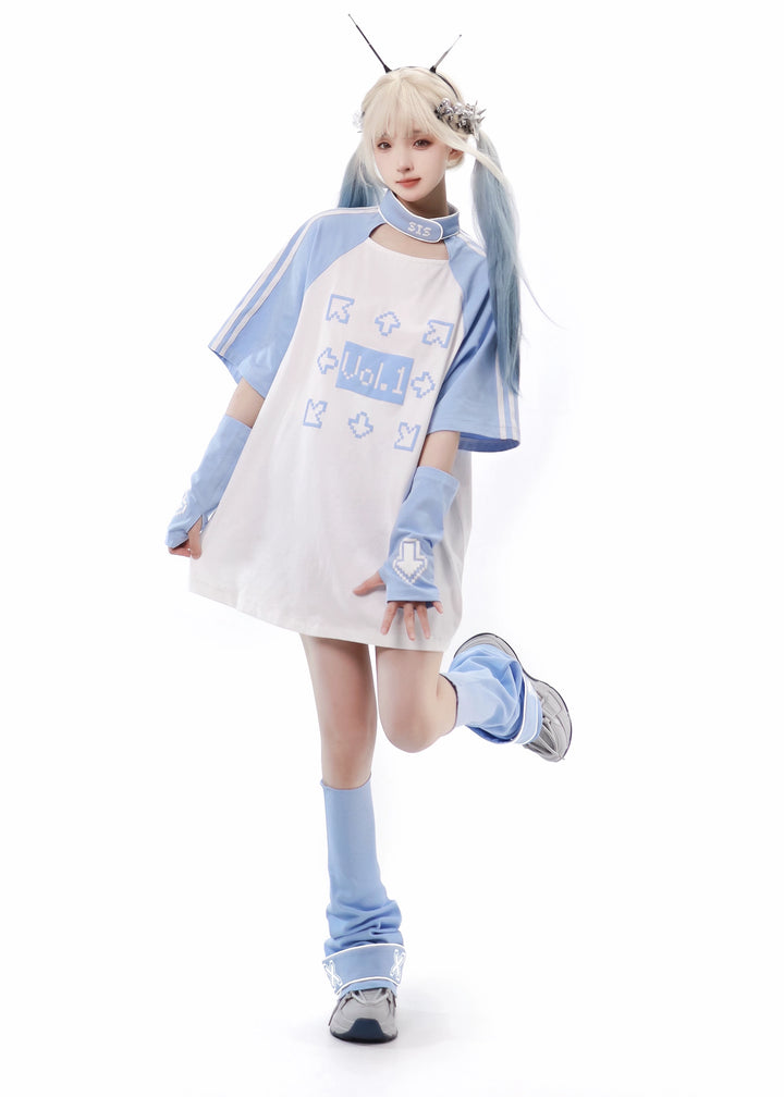 Tech Printed Tenshi Kaiwai T-Shirt & Shorts With Side Pocket 22478:336050