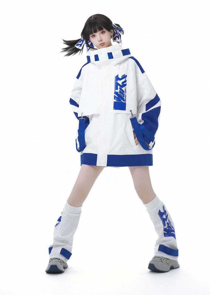 Tenshi Kaiwai Suit Hooded Windbreaker Shorts Set 40084:654390