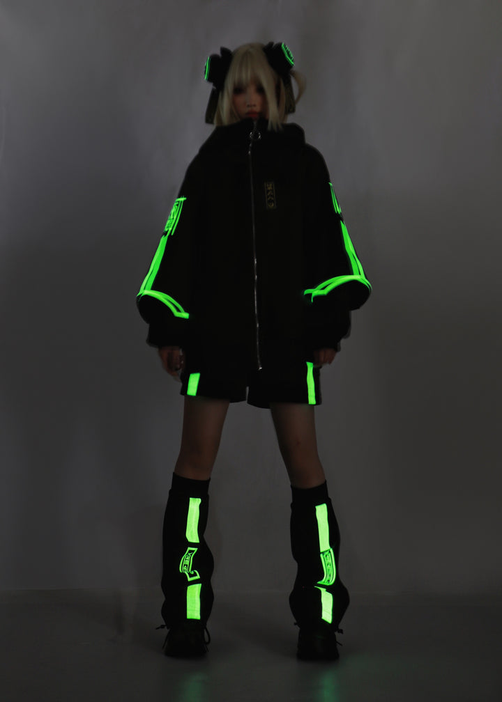Phosphorescent Jirai Kei Sports Jacket With Shorts/Pants 29698:358478