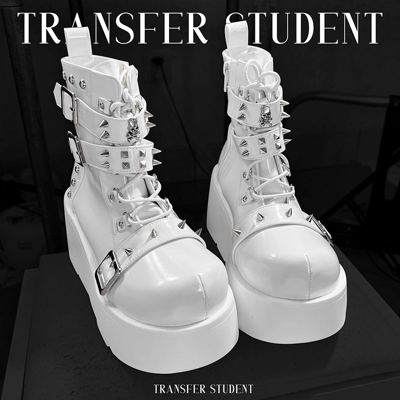 Punk Platform Shoes Gyaru Fashion Combat Boots (34 35 36 37 38 39 40) 29704:368196