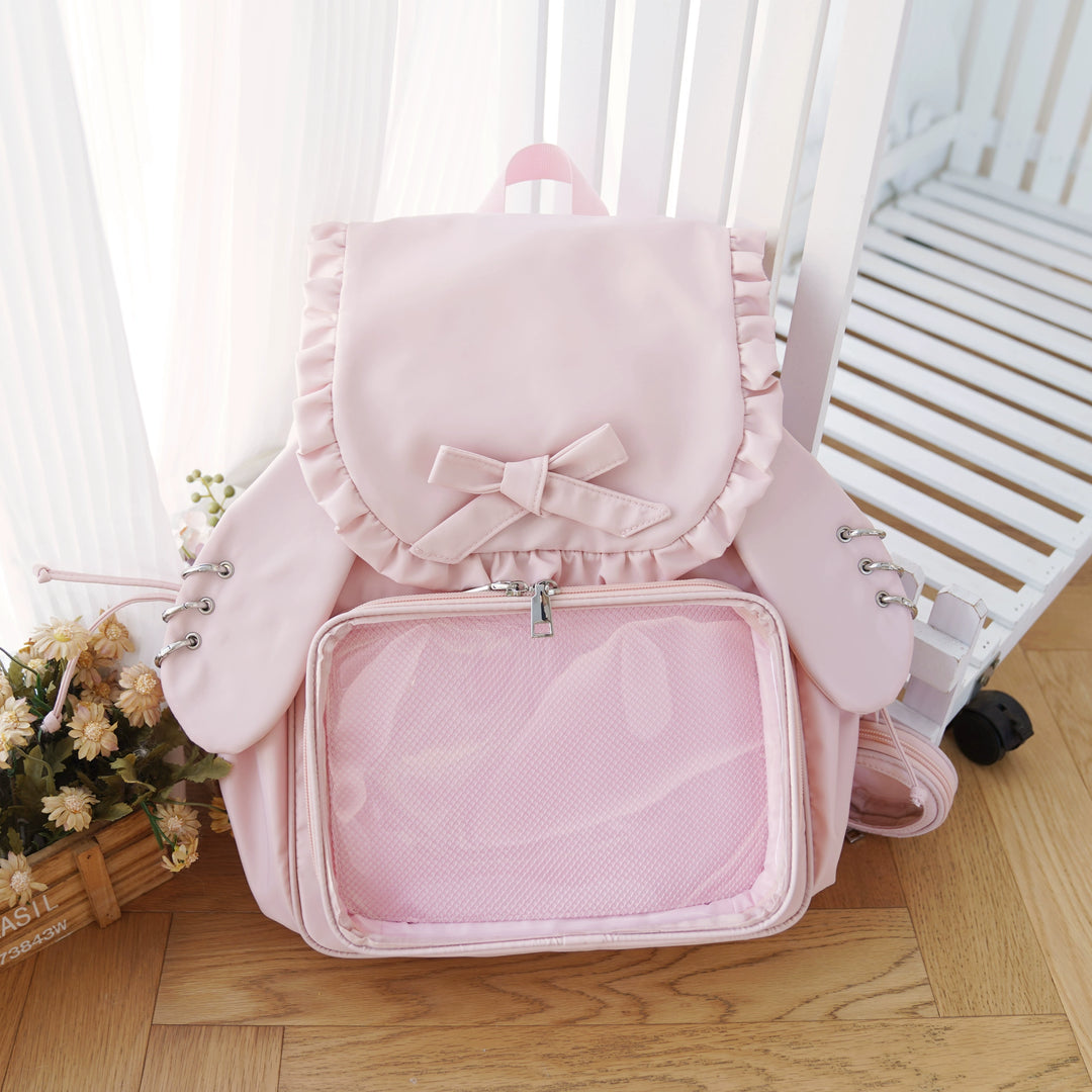 Kawaii Ita Bag Dual-Shoulder Backpack Bunny Ear Bag (Pink) 40110:670296