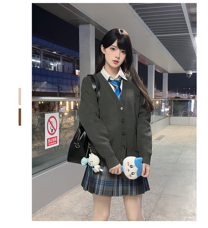 JK Uniform V-Neck Cardigan for Kansai-Collar Style Multicolor 42668:748732