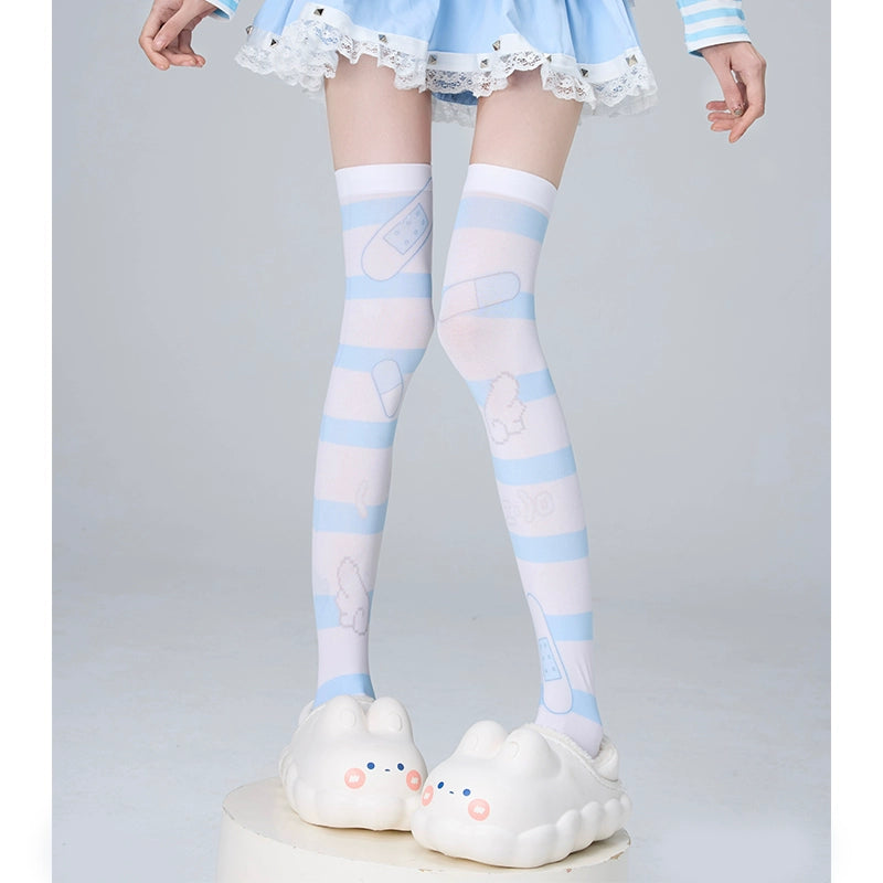 Tenshi Kaiwai Socks Over-the-Knee Socks Velvet High Tube Socks 36524:535698